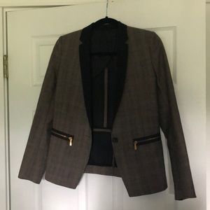 The Kooples Brown Plaid Blazer